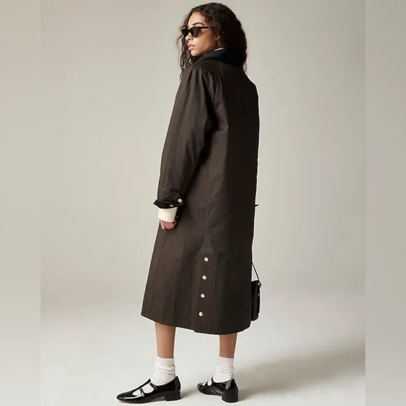 J.Crew Long Trench Coat Barn Jacket - Picture 5 of 7